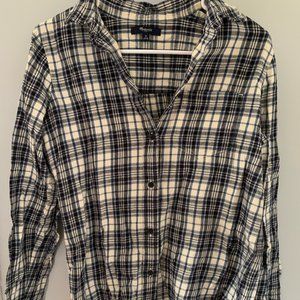Madewell Blue Plaid Flannel Women's Size Medium